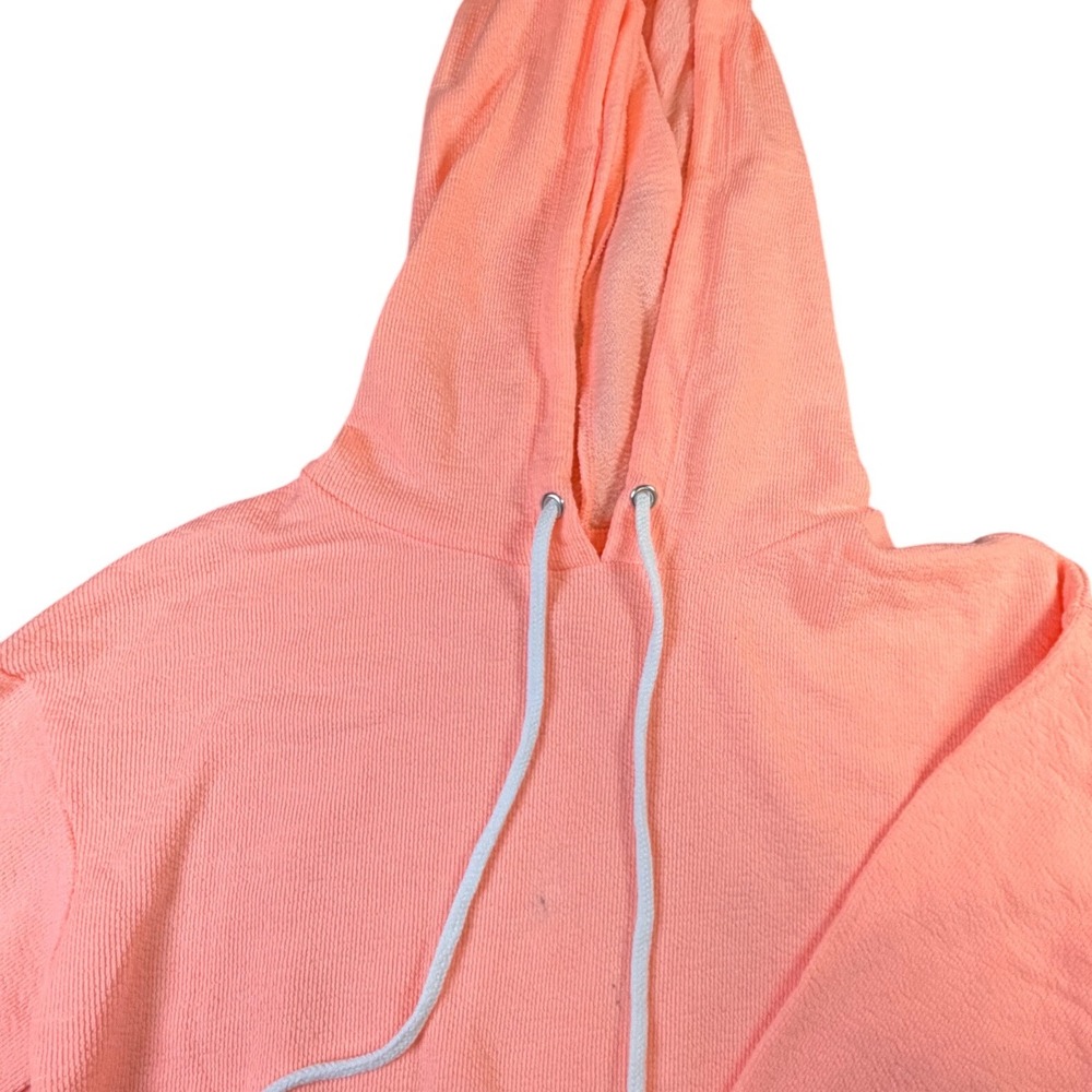 SO Lounge Life Girls Peach Frenzy Towel Terry Crop Hoodie XS JG01A021R J9